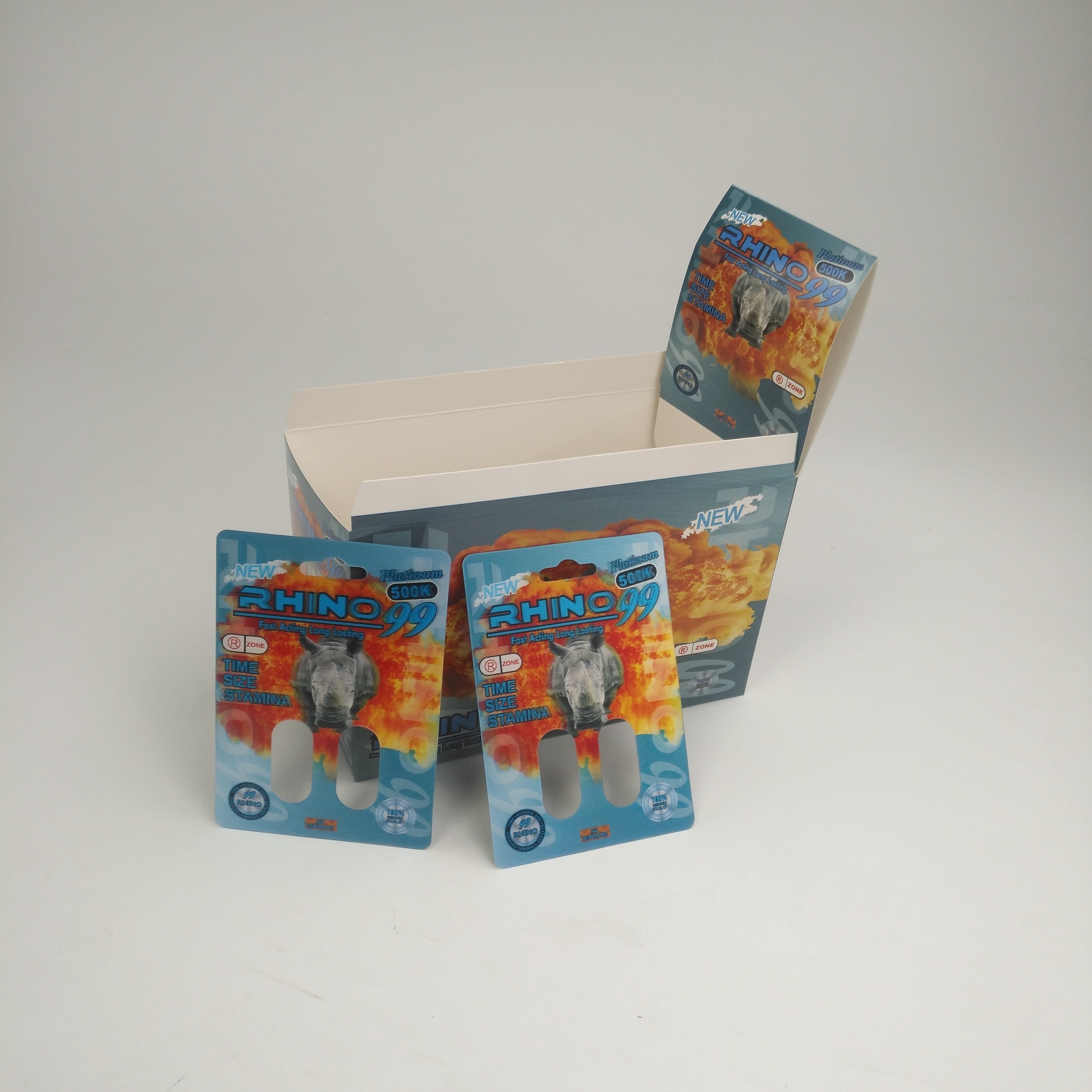 FDA 200mic Rhino 7 50000 3D Blister Card ضد رطوبت