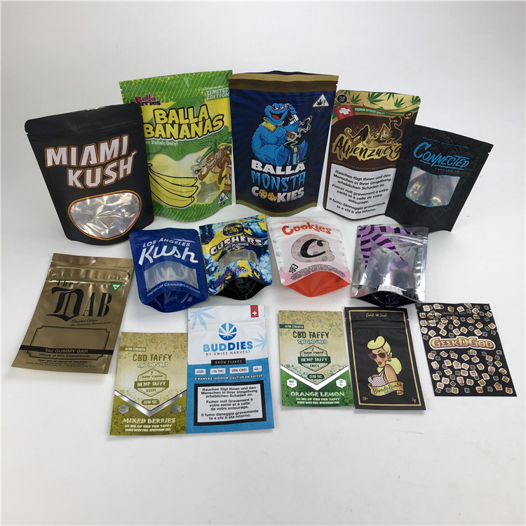 بسته بندی کیسه کیسه فویل ضد حساسیت بویایی Mylar کیسه کوکی CBD 3.5 گرم