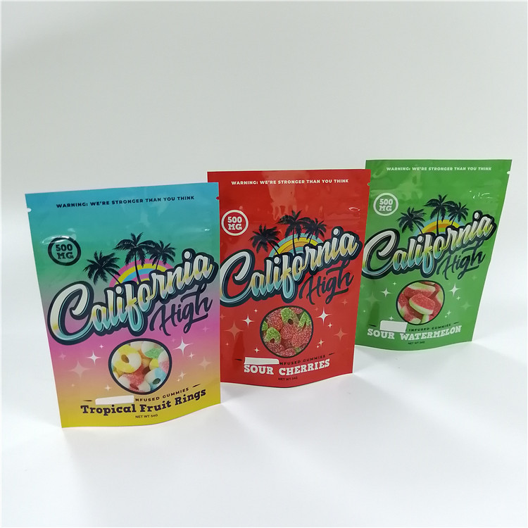 CBD Flower Herbs Ziplock سه طرف مهر و موم سفارشی چند لایه چاپ شده
