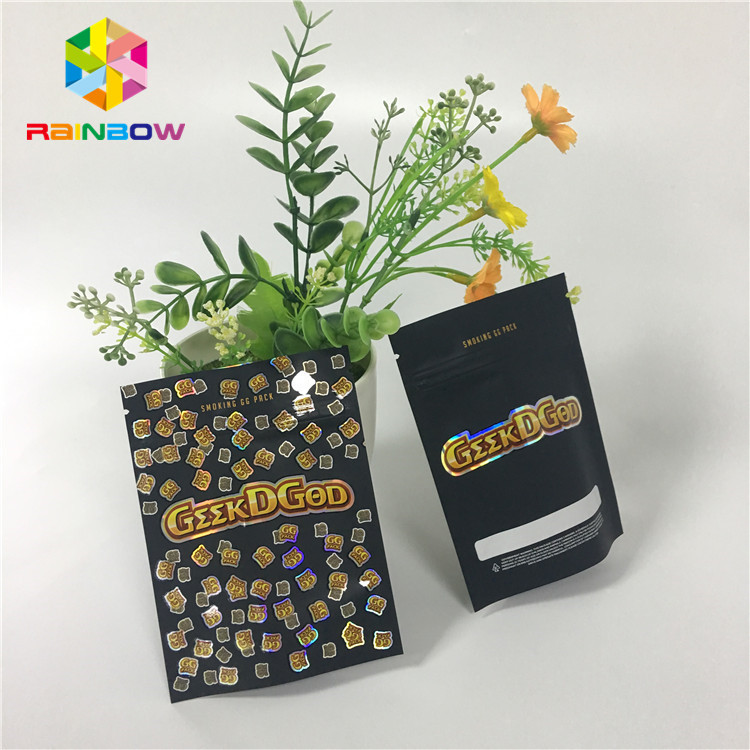 کیف های ایستاده سفارشی پلاستیکی Mylar Ziplock 150 میلی گرم مات سیاه