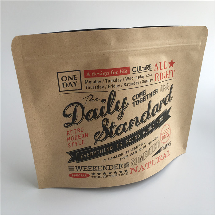 فویل آلومینیومی چای کیسه های کاغذی کرافت کاغذ زیپ قفل ایستاده حرارتی چاپ شده