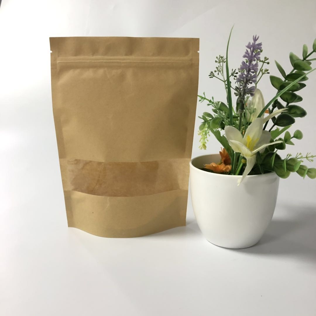 مهر و موم ذخیره سازی غذا آرم سفارشی ایستاده کیسه Kraft Ziplock