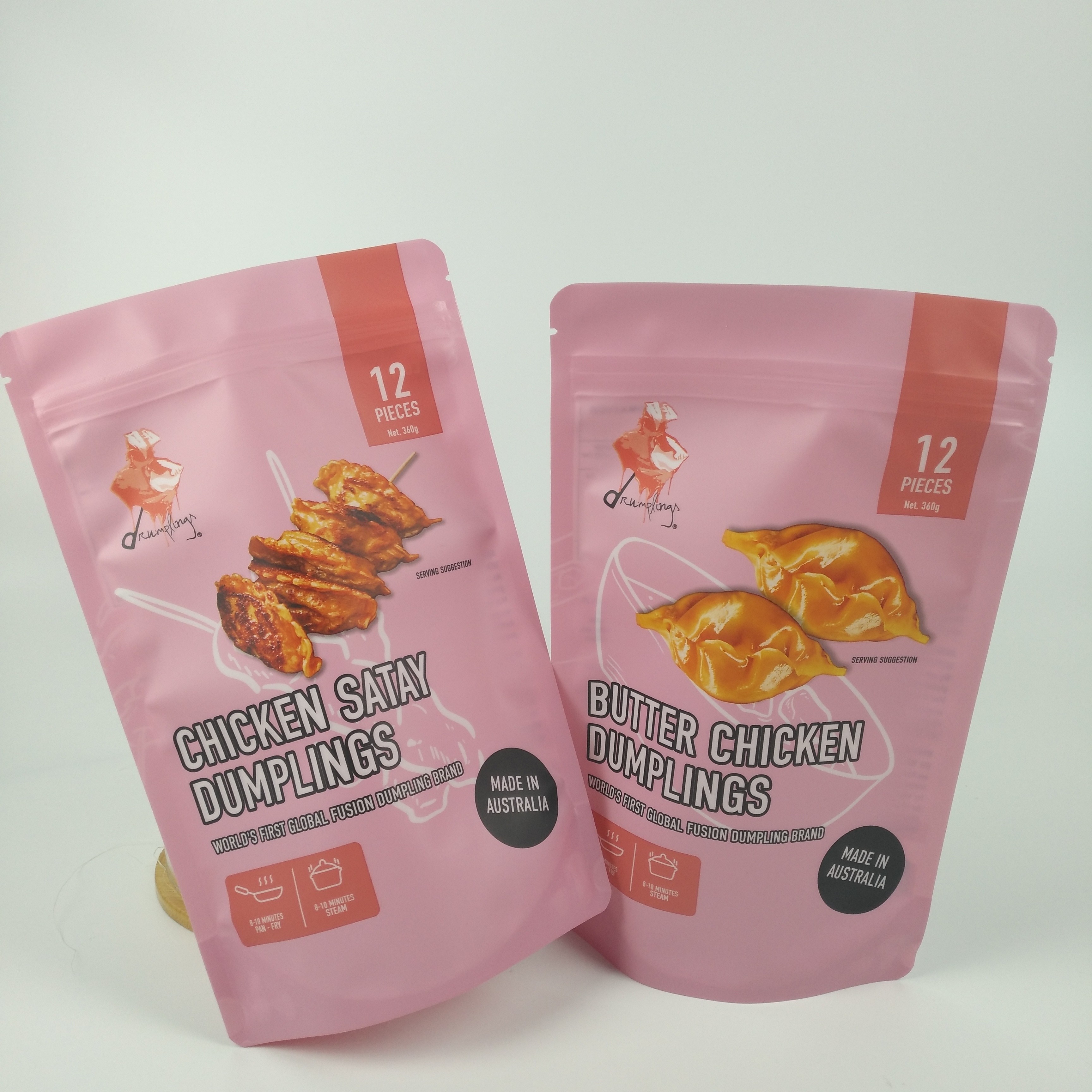 زیپ های قهوه مات زیپ دار سفارشی چاپ شده روکش دار