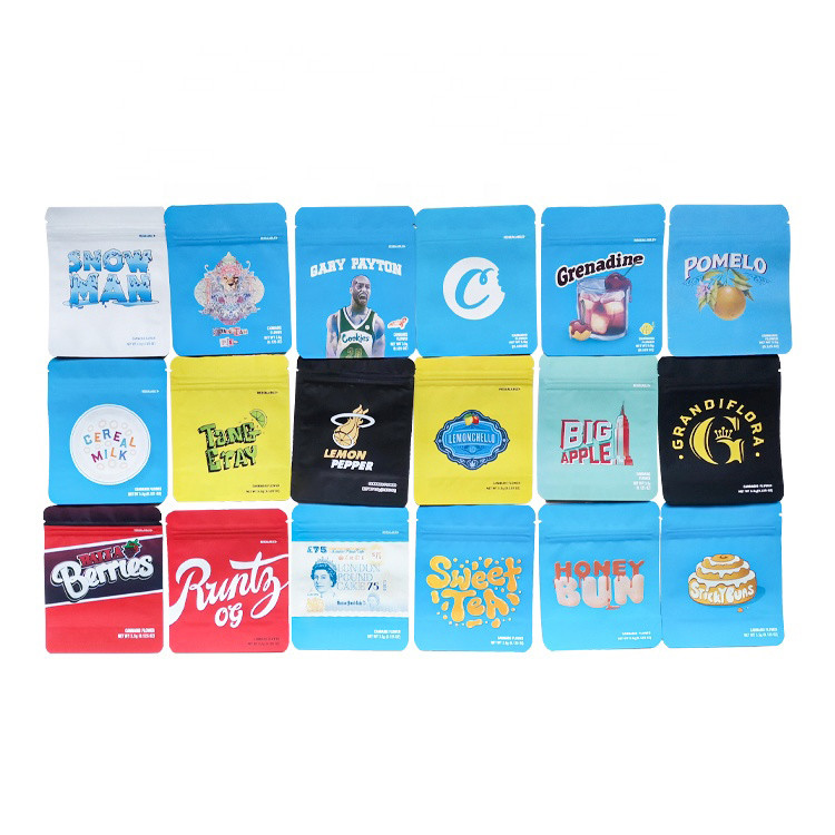 Cookies California Sf 8th 3.5g Mylar Zip Lock کیف های گل ضد کودک برای کودکان اندازه کوچک 3.5 گرم کیسه های کلوچه با برچسب های هولوگرام