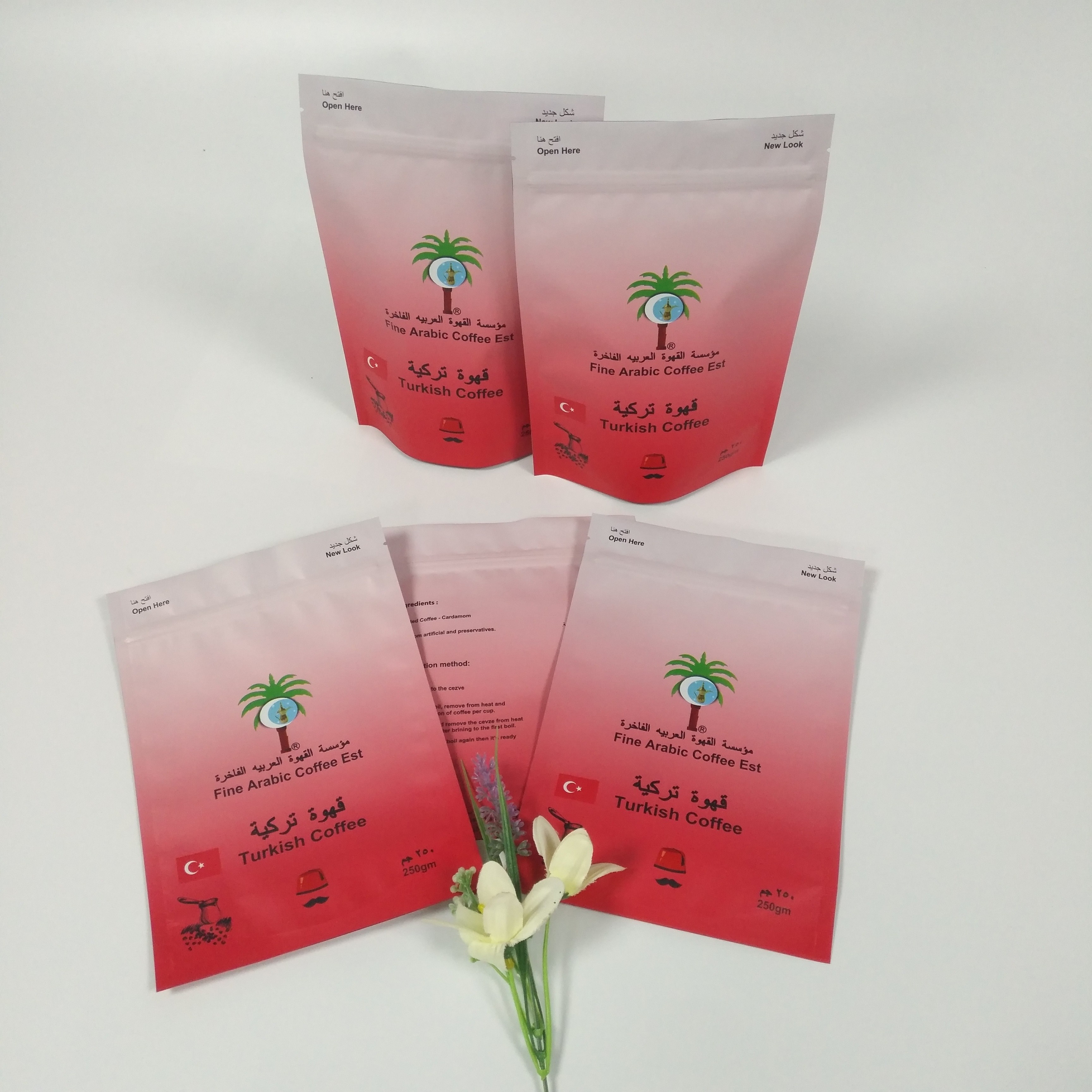 بسته بندی کیسه میان وعده مات CMYK 150 میکرون برای پودر قهوه اسنک