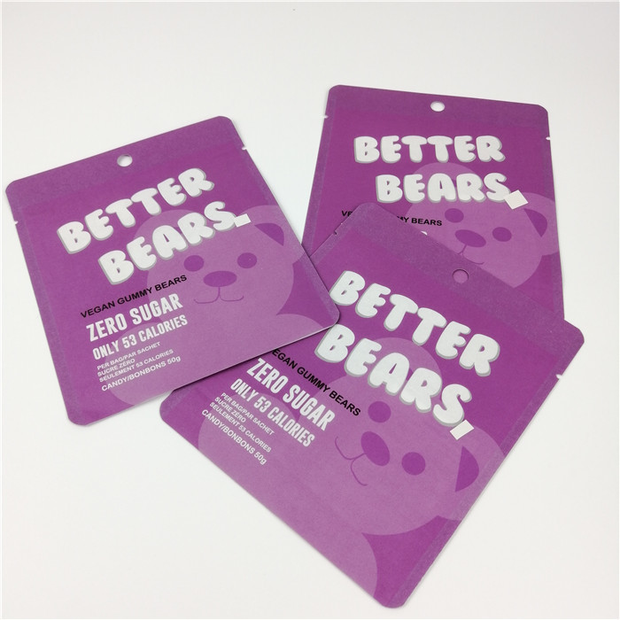 کوکی Gummy CBD Edibles Bear Zipper Foil Pouch MOPP 200 میکرون