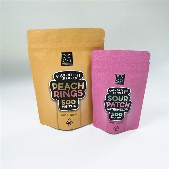 کیسه زیپ MOPP CMYK Mylar Smell Proof Cbd Thc Stand Up Zipper