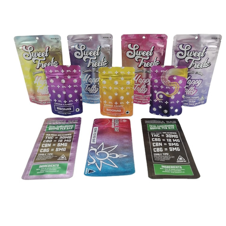 SGS 120mic MOPP کیف مقاوم برای کودکان Mylar 500mg VMPET Candy Edibles
