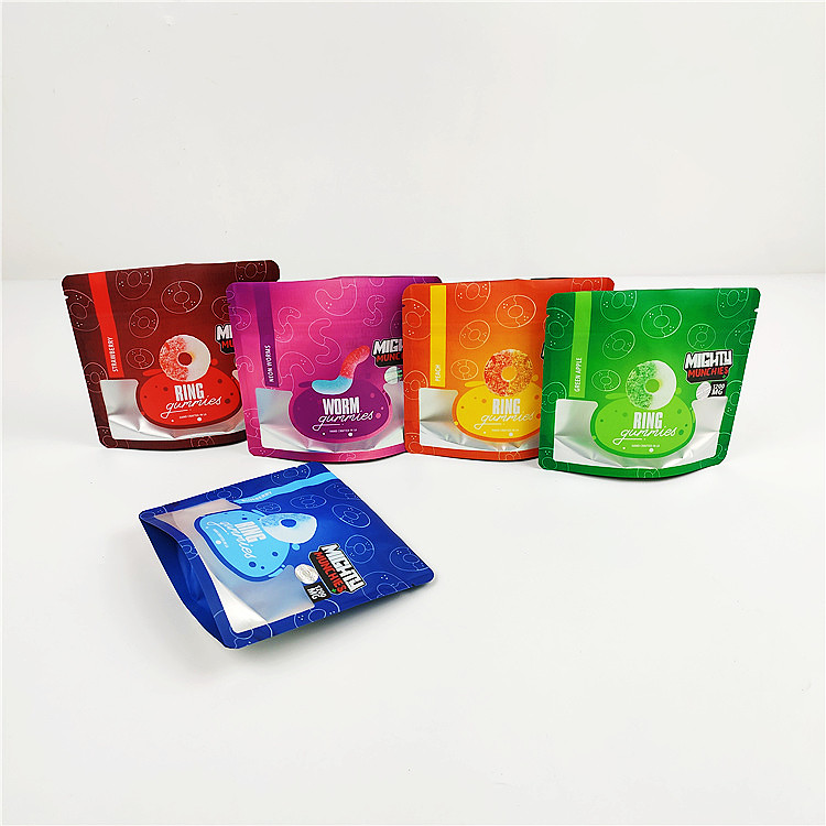 کیسه های فویل 14 گرم CBD SGS ضد بو 80mic کیسه بسته بندی Gummy Mylar