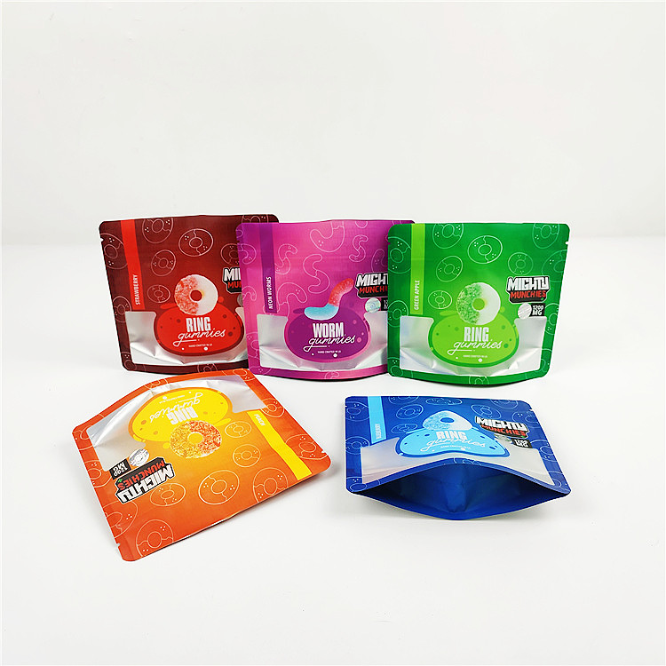 کیسه بسته بندی 28 گرم 80mic 1/4oz CMYK Mylar کیسه FSC مات CBD Mylar Bag