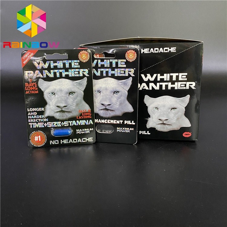 Super Panther 3D Blister Card MOQ 100 350 گرم مقوا را برای تقویت جنسی تنظیم می کند