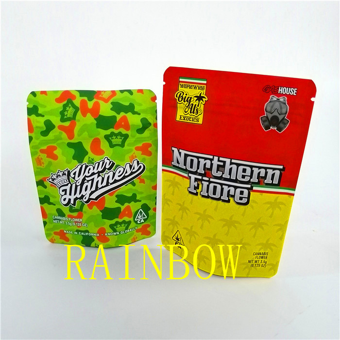 سفارشی Soft Touch Ziplock اثبات بوی ثابت ایستاده مقاوم در برابر حرارت مهر و موم پلاستیکی طرح پلاستیکی مات علف های هرز کیسه های Mylar