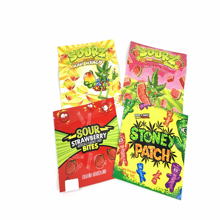 CMYK SGS Gravure Smell Proof Ziplock Pouch Stand Up Child Resistant 110mic