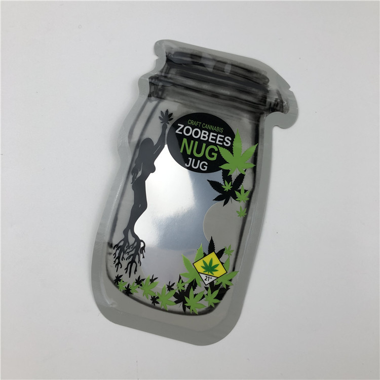 کیسه های شیشه ای میسون برای دانه های CBD کیسه های بسته بندی نامنظم برگ های THC ایندیکا با زیپ CBD Flower Gummies