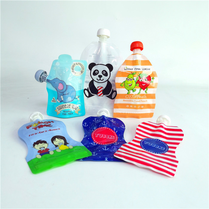 عمده فروشی کیسه دهانه ضد مایع پلاستیکی کیسه مایلار برای مایع آبمیوه بسته بندی کیسه مواد غذایی بسته بندی کیسه های مایلار شکل