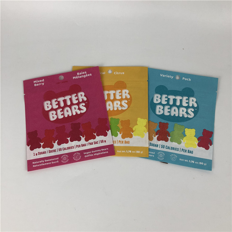 کیسه‌های بسته‌بندی زیست تخریب‌پذیر کوکی خوراکی CBD THC Gummies.