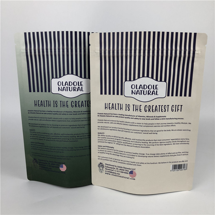 تراشه های چاپ سفارشی کیسه های کاغذی با قفل زیپی کیسه های ایستاده