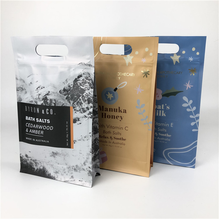 زیپ قفل کف تخت کیسه های کف تخت با دسته برای بسته بندی اسکراب بدن