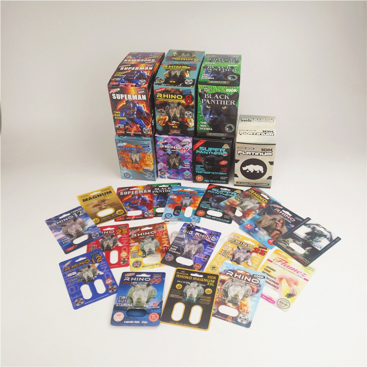 قرص Rhino Capsule Blister Packaging Paper Cards Rhino 7 200mic کاغذ بازیافتی