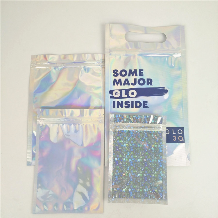 کیسه های هولوگرافی زیپ براق UV CMYK MOPP کیسه های پلاستیکی بسته بندی مواد غذایی