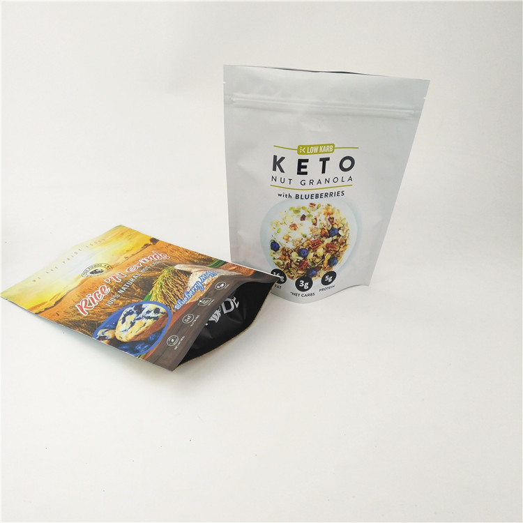 CMYK CPP Resealable Mylar Bag Frosted Stand Up Doypack Zipper 120mic MOPP