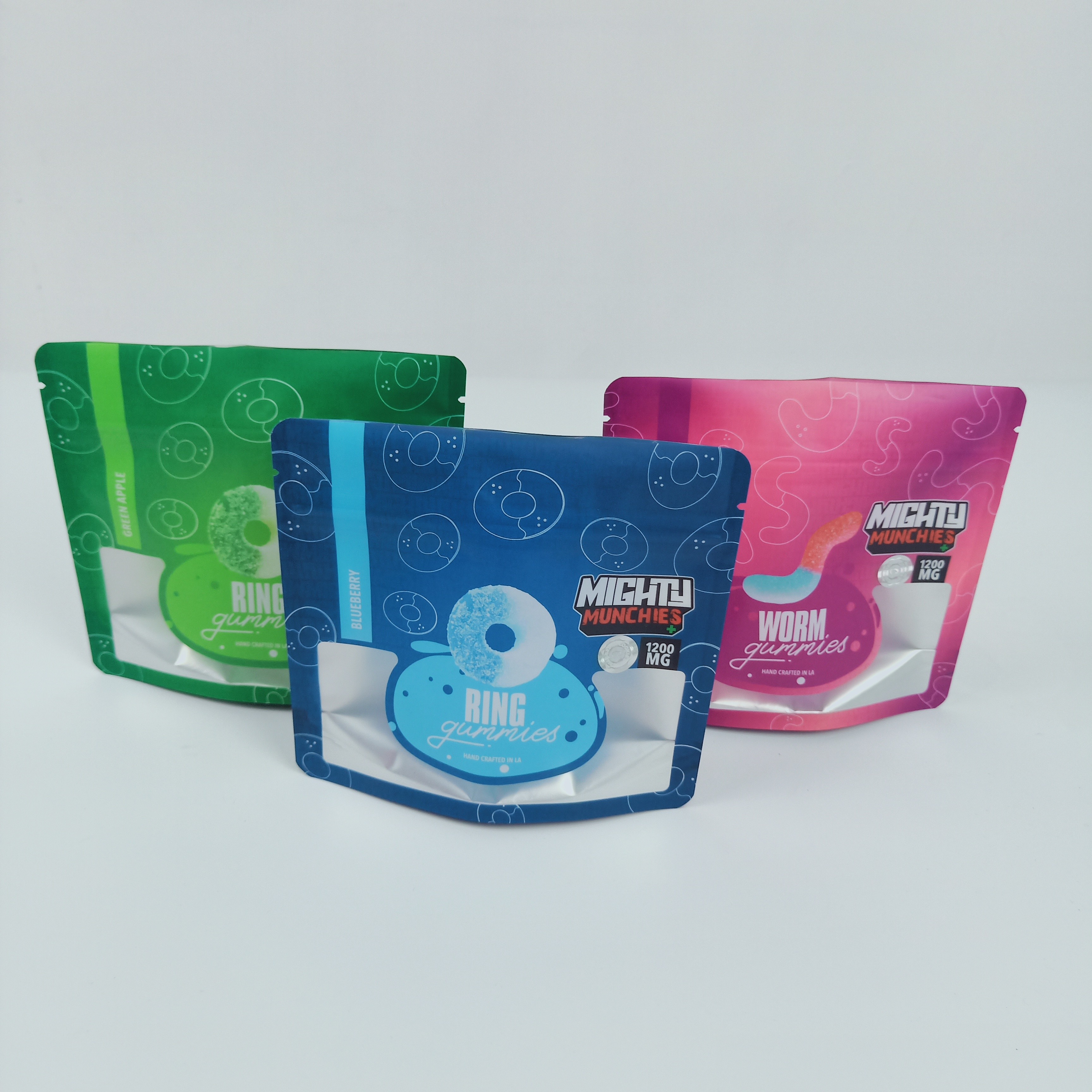 10C Gravure Stand Up Zipper Bag Die Cut 3.5g 7g Weed Hemp MOPP 120mic