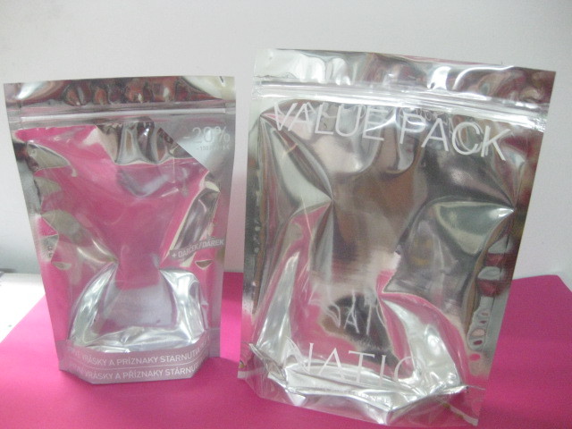 زیپ بالا PET / PE کیسه های بسته بندی لوازم آرایشی و بهداشتی قابل بازیافت با جبهه روشن