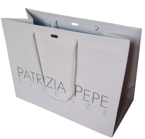 کیسه های کاغذی سفارشی سفید سفالی با سوراخ در مرکز