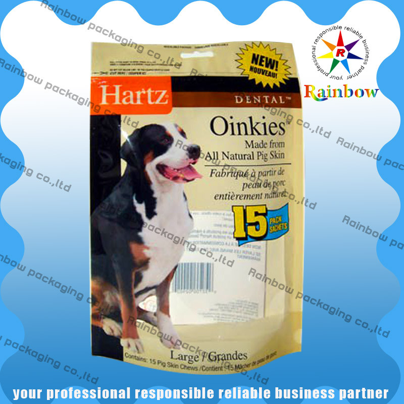 کیسه مواد غذایی حیوان خانگی سگ سفارشی با پایین گاست و زیپ بازیافت شده است