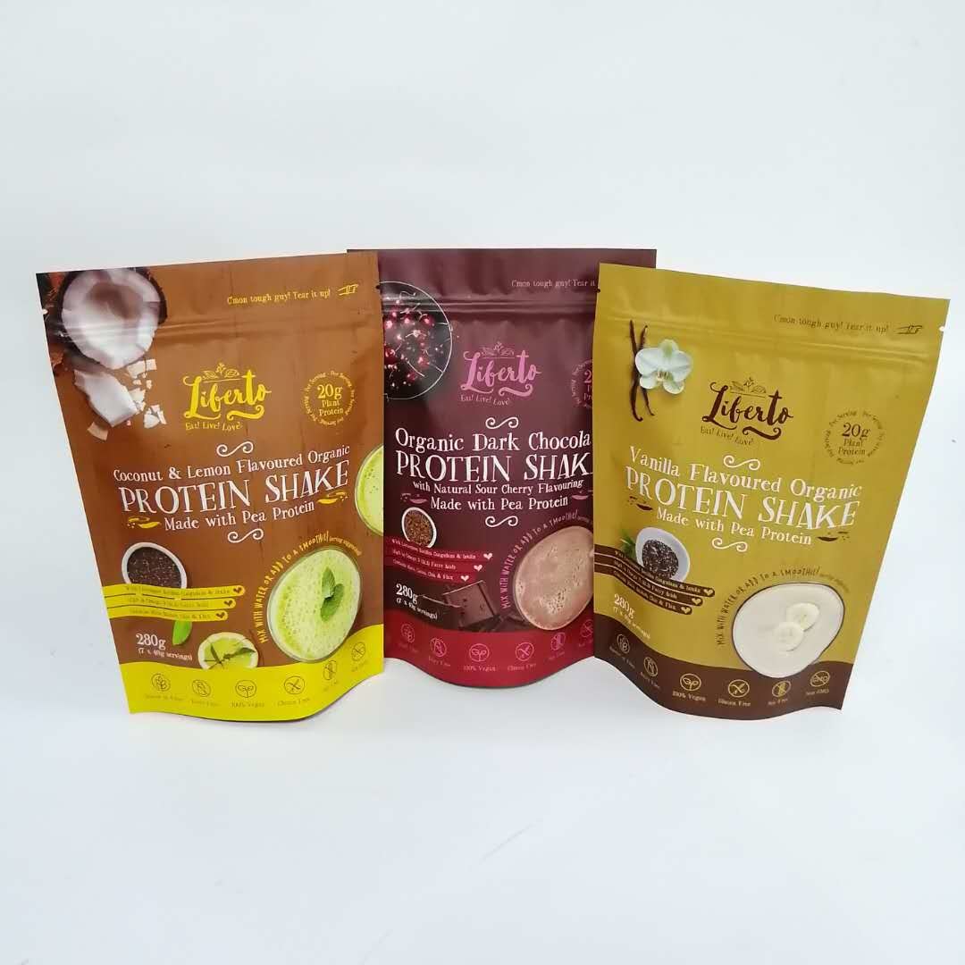 کیسه ایستاده فویل آلومینیومی VMPET چند لایه پلاستیکی کیسه زیپ مایلار ضد رطوبت