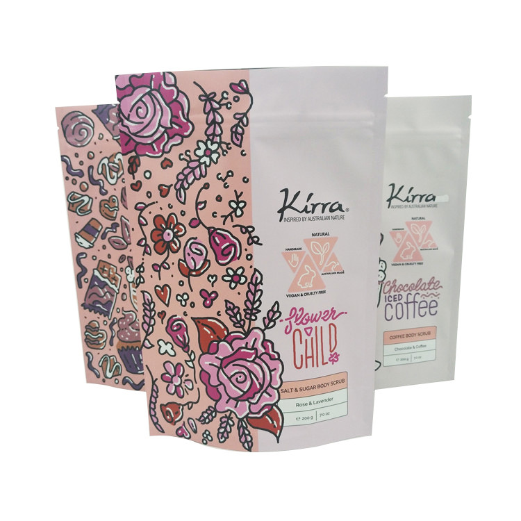 کیسه بسته بندی آرایشی و بهداشتی 10C CMYK MOPP VMPET اسکراب بدن شکلاتی موکا