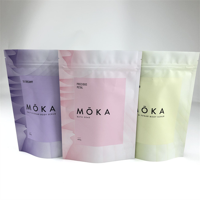 کیسه های بسته بندی نمک حمام پلاستیکی چاپ گراور مات قابل مهر و موم مجدد