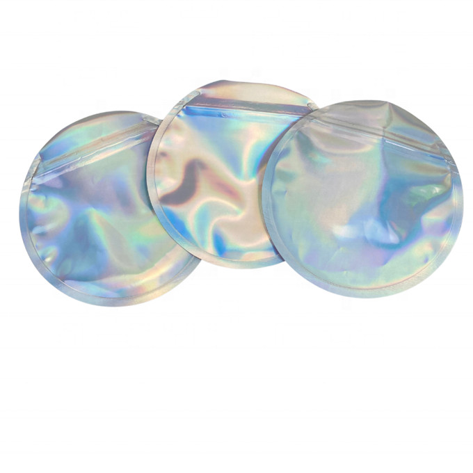 بسته بندی کیسه های فویل آب نبات خوراکی قالب پلاستیکی 3.5 گرمی کیسه های گرد شکل هولوگرافیک