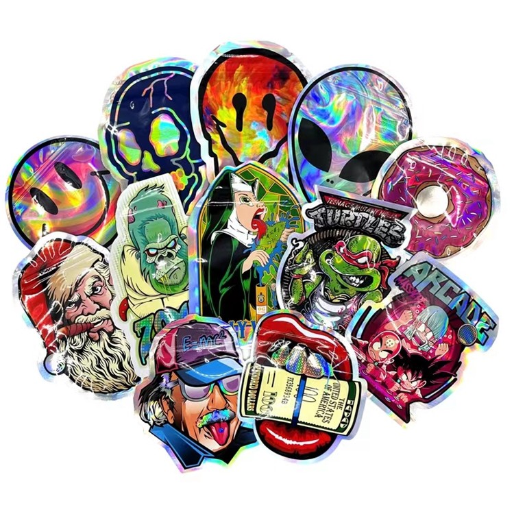 کیسه آب نبات دایره ای نامنظم دای کات با شکل سفارشی کیسه مایلار 3.5G 7G