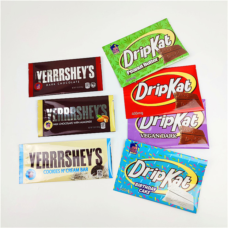 بسته بندی کیسه اسنک چاپ شده سفارشی Mylar Edibles برای نوار شکلات 400 میلی گرم