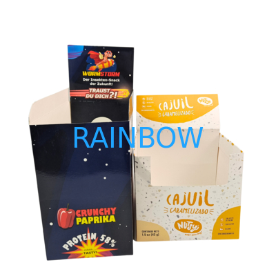 جعبه کاغذی تاشو 3.5 گرمی برای نمایش خرده فروشی سفارشی برای بسته بندی مواد غذایی غلات، میوه خشک فوری، آجیل و غلات صبحانه
