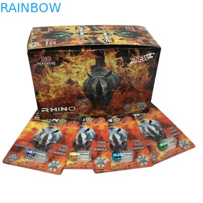 عمده فروشی سفارشی رینو 100k 150k 200k کپسول تقویت کننده قرص دارو بسته بندی سه بعدی کارت با جعبه نمایشگر کاغذی